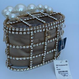 ROSANTICA
Holli Bag In Brass & Clear Crystals
